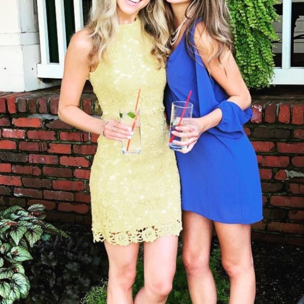 Yellow lace dress